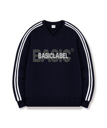BASIC LABEL（ベーシックラベル）の「Base Fit Oversized Track V-Neck Sweatshirt 5 Color [BLBV_1002]（スウェット）」