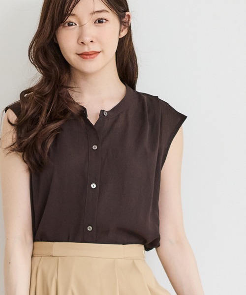 12Twelve Agenda（トゥエルブ　アジェンダ）の「シアーシャツインナー付プルオーバー（Tシャツ/カットソー・レディース・オフホワイト/ブラック/ブラウン・M）」の6枚目の写真