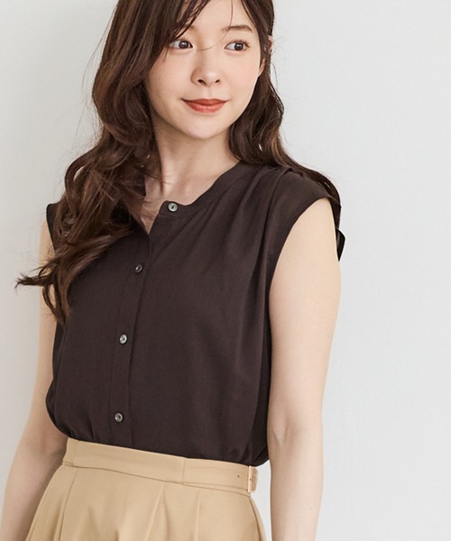 12Twelve Agenda（トゥエルブ　アジェンダ）の「シアーシャツインナー付プルオーバー（Tシャツ/カットソー・レディース・オフホワイト/ブラック/ブラウン・M）」の5枚目の写真