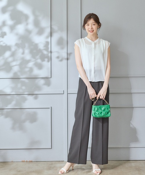 12Twelve Agenda（トゥエルブ　アジェンダ）の「シアーシャツインナー付プルオーバー（Tシャツ/カットソー・レディース・オフホワイト/ブラック/ブラウン・M）」の13枚目の写真