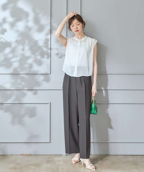 12Twelve Agenda（トゥエルブ　アジェンダ）の「シアーシャツインナー付プルオーバー（Tシャツ/カットソー・レディース・オフホワイト/ブラック/ブラウン・M）」の14枚目の写真