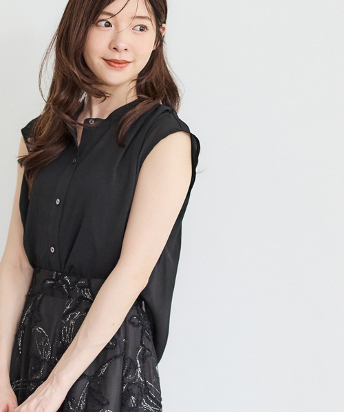 12Twelve Agenda（トゥエルブ　アジェンダ）の「シアーシャツインナー付プルオーバー（Tシャツ/カットソー・レディース・オフホワイト/ブラック/ブラウン・M）」の16枚目の写真