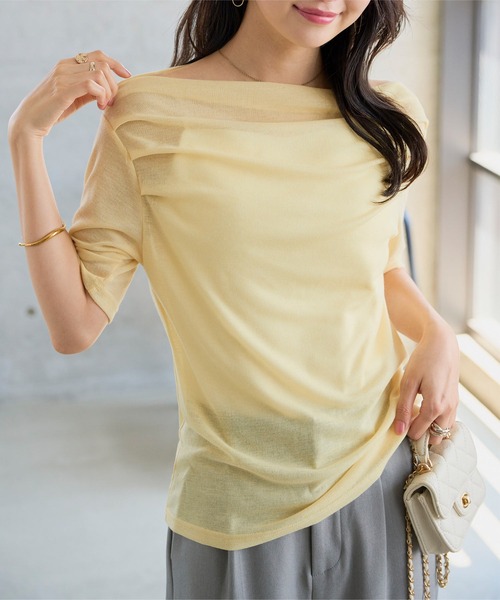KOBE LETTUCE（コウベレタス）の「ドレープシアートップス（Tシャツ/カットソー・レディース・オフホワイト/モカ/ブラック/イエロー/チャコール/ホワイト系その他/ベージュ系その他/グレー系その他・M）」の20枚目の写真