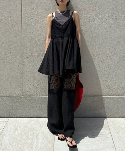 MEDI WIDE LACE CAMI ROMPERS（つなぎ/オールインワン）｜Ameri