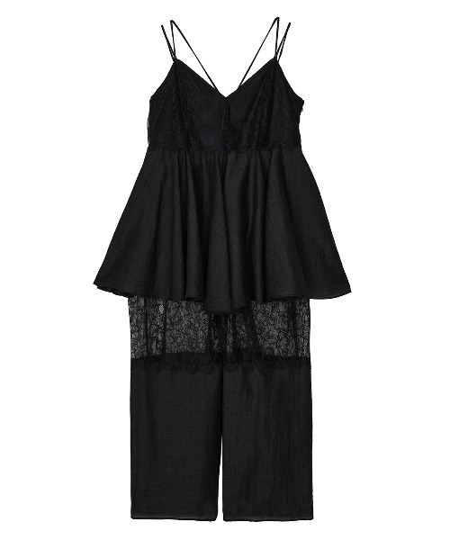 Ameri(アメリ)の「MEDI WIDE LACE CAMI ROMPERS(つなぎ/オールインワン・レディース・ブラック/アイボリー/カーキ・SMALL/X-SMALL/MEDIUM)」の14枚目の写真