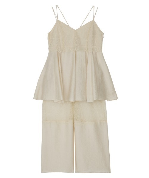Ameri(アメリ)の「MEDI WIDE LACE CAMI ROMPERS(つなぎ/オールインワン・レディース・ブラック/アイボリー/カーキ・SMALL/X-SMALL/MEDIUM)」の15枚目の写真