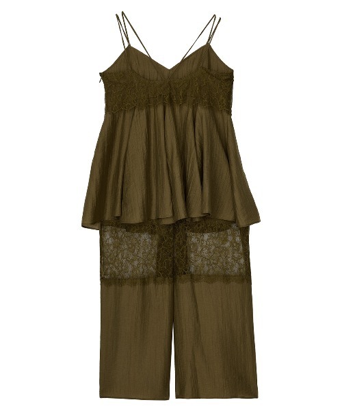 Ameri(アメリ)の「MEDI WIDE LACE CAMI ROMPERS(つなぎ/オールインワン・レディース・ブラック/アイボリー/カーキ・SMALL/X-SMALL/MEDIUM)」の9枚目の写真