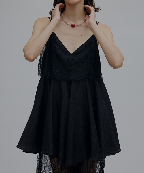 Ameri(アメリ)の「MEDI WIDE LACE CAMI ROMPERS(つなぎ/オールインワン・レディース・ブラック/アイボリー/カーキ・SMALL/X-SMALL/MEDIUM)」の19枚目の写真