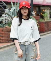 WEGO/【26年春夏新作】ワンポイント刺繍リンガーT