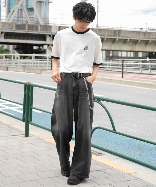 WEGO(ウィゴー)の「WEGO/【26年春夏新作】ワンポイント刺繍リンガーT(Tシャツ/カットソー・メンズ・アイボリー/ホワイト・MEDIUM/LARGE)」の3枚目の写真