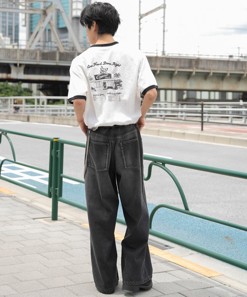 WEGO(ウィゴー)の「WEGO/【26年春夏新作】ワンポイント刺繍リンガーT(Tシャツ/カットソー・メンズ・アイボリー/ホワイト・MEDIUM/LARGE)」の4枚目の写真
