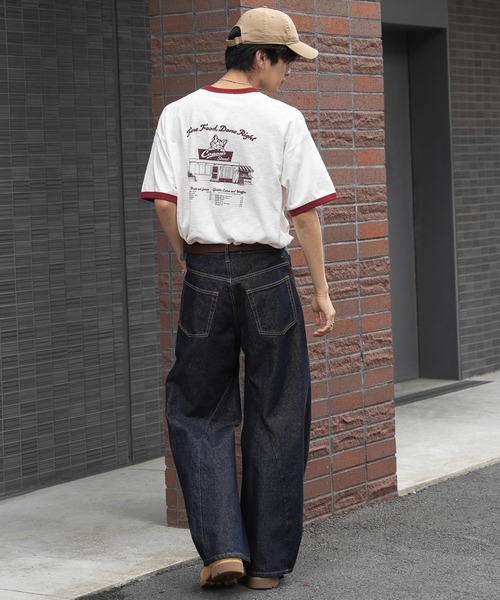 WEGO(ウィゴー)の「WEGO/【26年春夏新作】ワンポイント刺繍リンガーT(Tシャツ/カットソー・メンズ・アイボリー/ホワイト・MEDIUM/LARGE)」の6枚目の写真