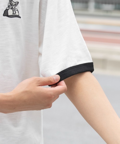 WEGO(ウィゴー)の「WEGO/【26年春夏新作】ワンポイント刺繍リンガーT(Tシャツ/カットソー・メンズ・アイボリー/ホワイト・MEDIUM/LARGE)」の8枚目の写真