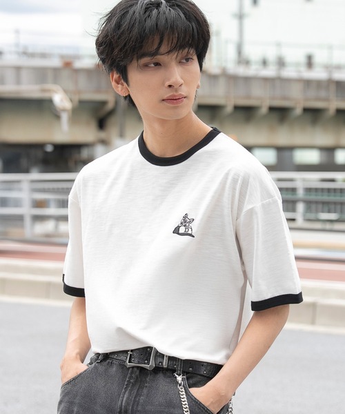 WEGO(ウィゴー)の「WEGO/【26年春夏新作】ワンポイント刺繍リンガーT(Tシャツ/カットソー・メンズ・アイボリー/ホワイト・MEDIUM/LARGE)」の14枚目の写真