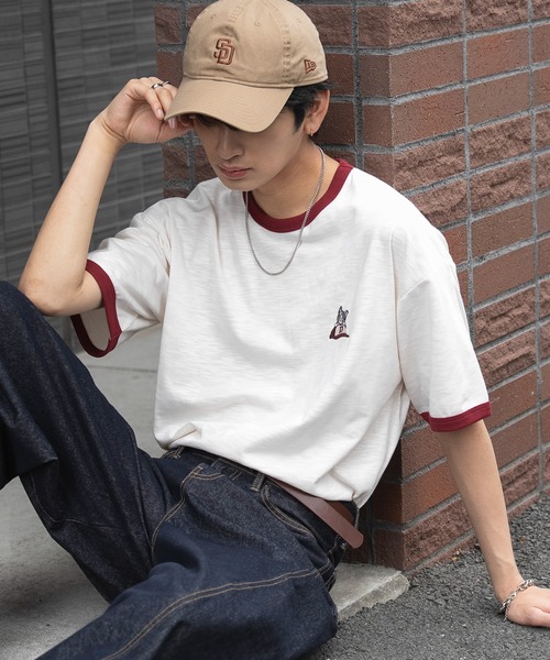 WEGO(ウィゴー)の「WEGO/【26年春夏新作】ワンポイント刺繍リンガーT(Tシャツ/カットソー・メンズ・アイボリー/ホワイト・MEDIUM/LARGE)」の20枚目の写真