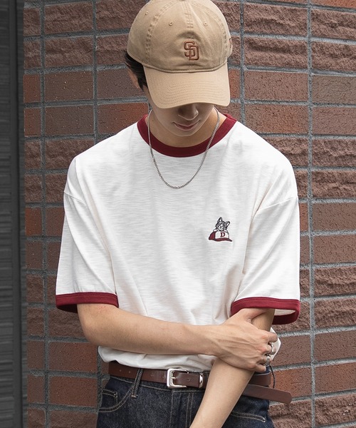 WEGO(ウィゴー)の「WEGO/【26年春夏新作】ワンポイント刺繍リンガーT(Tシャツ/カットソー・メンズ・アイボリー/ホワイト・MEDIUM/LARGE)」の21枚目の写真