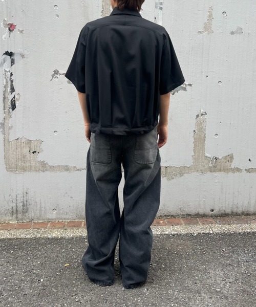 CONZ（コンズ）の「summer baloon short sleeve shirts/シャツブルゾン/ジップシャツ/バルーンシルエット/セットアップ/夏服/NVRFRGT（シャツ/ブラウス・メンズ・チャコールグレー/ブラック・1/3/2）」の21枚目の写真