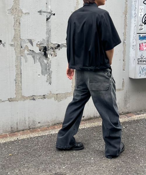 CONZ（コンズ）の「summer baloon short sleeve shirts/シャツブルゾン/ジップシャツ/バルーンシルエット/セットアップ/夏服/NVRFRGT（シャツ/ブラウス・メンズ・チャコールグレー/ブラック・1/3/2）」の22枚目の写真