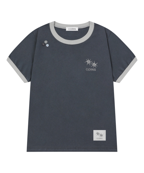 COIRIS（コイリス）の「モレンテボタンリンガー半袖Tシャツ（2カラー）（Tシャツ/カットソー・レディース・チャコールグレー/ネイビー・FREE）」の9枚目の写真