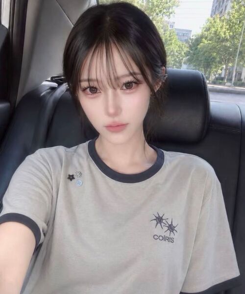 COIRIS（コイリス）の「モレンテボタンリンガー半袖Tシャツ（2カラー）（Tシャツ/カットソー・レディース・チャコールグレー/ネイビー・FREE）」の15枚目の写真
