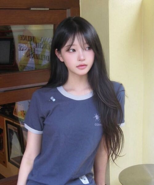COIRIS（コイリス）の「モレンテボタンリンガー半袖Tシャツ（2カラー）（Tシャツ/カットソー・レディース・チャコールグレー/ネイビー・FREE）」の18枚目の写真