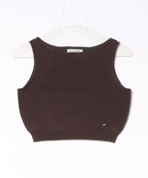 CLANE(クラネ)の「CLANE/クラネ/BOAT NECK SHORT KNIT TANK(ニット/セーター・レディース・ブラウン/ブラック/その他18・1)」の3枚目の写真