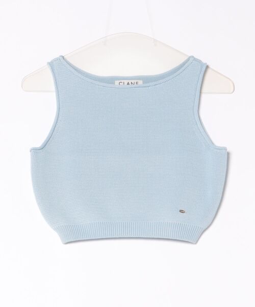 CLANE(クラネ)の「CLANE/クラネ/BOAT NECK SHORT KNIT TANK(ニット/セーター・レディース・ブラウン/ブラック/その他18・1)」の1枚目の写真