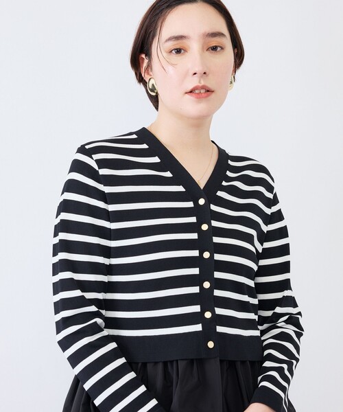 NOLLEY’S（ノーリーズ）の「ペプラムタフタVネックカーディガン（カーディガン/ボレロ・レディース・ネイビー/ブラック系その他・38）」の6枚目の写真
