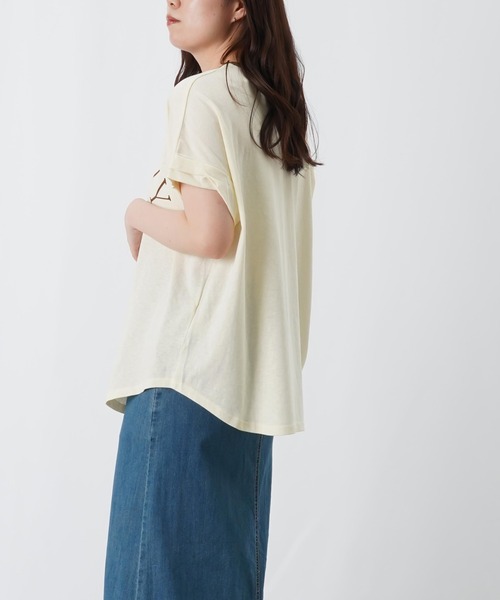 LUCA/LADY LUCK LUCA（ルカ/レディラックルカ）の「LC/LLL ビンテージスラブNECK配色ロゴT/リンガーTシャツ（Tシャツ/カットソー・レディース・オフホワイト/ブラウン/ベージュ・FREE）」の5枚目の写真