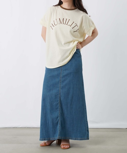 LUCA/LADY LUCK LUCA（ルカ/レディラックルカ）の「LC/LLL ビンテージスラブNECK配色ロゴT/リンガーTシャツ（Tシャツ/カットソー・レディース・オフホワイト/ブラウン/ベージュ・FREE）」の8枚目の写真