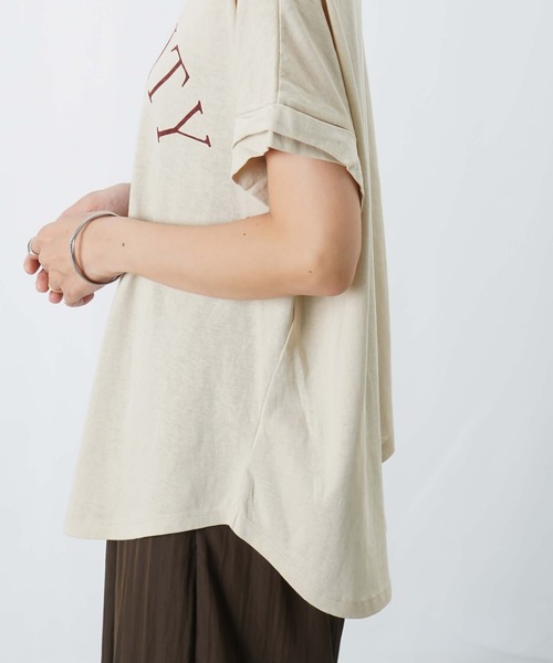 LUCA/LADY LUCK LUCA（ルカ/レディラックルカ）の「LC/LLL ビンテージスラブNECK配色ロゴT/リンガーTシャツ（Tシャツ/カットソー・レディース・オフホワイト/ブラウン/ベージュ・FREE）」の11枚目の写真