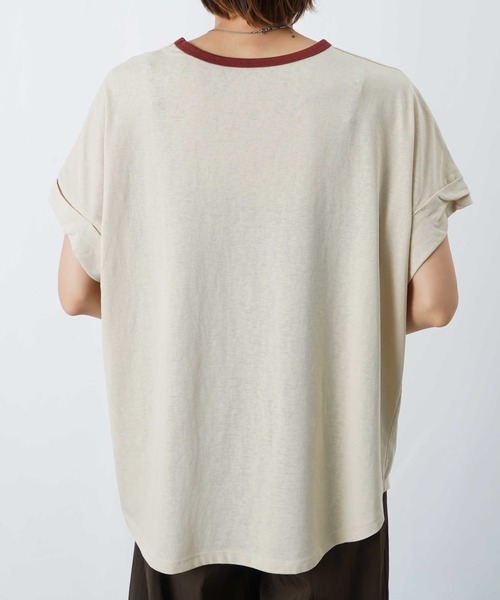 LUCA/LADY LUCK LUCA（ルカ/レディラックルカ）の「LC/LLL ビンテージスラブNECK配色ロゴT/リンガーTシャツ（Tシャツ/カットソー・レディース・オフホワイト/ブラウン/ベージュ・FREE）」の12枚目の写真