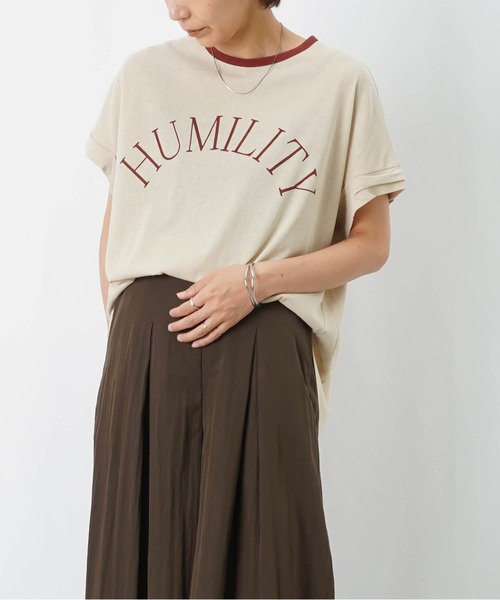 LUCA/LADY LUCK LUCA（ルカ/レディラックルカ）の「LC/LLL ビンテージスラブNECK配色ロゴT/リンガーTシャツ（Tシャツ/カットソー・レディース・オフホワイト/ブラウン/ベージュ・FREE）」の21枚目の写真
