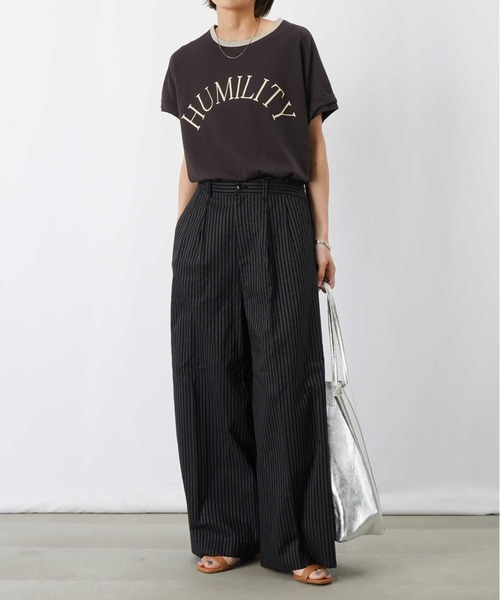 LUCA/LADY LUCK LUCA（ルカ/レディラックルカ）の「LC/LLL ビンテージスラブNECK配色ロゴT/リンガーTシャツ（Tシャツ/カットソー・レディース・オフホワイト/ブラウン/ベージュ・FREE）」の16枚目の写真
