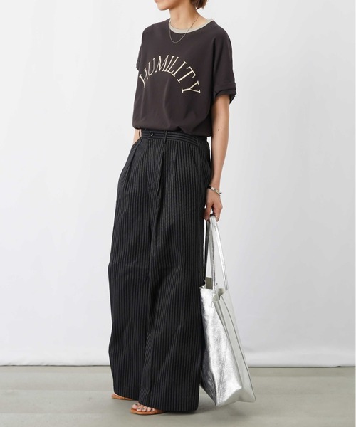 LUCA/LADY LUCK LUCA（ルカ/レディラックルカ）の「LC/LLL ビンテージスラブNECK配色ロゴT/リンガーTシャツ（Tシャツ/カットソー・レディース・オフホワイト/ブラウン/ベージュ・FREE）」の17枚目の写真