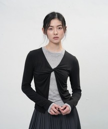 GENERAL IDEA/ジェネラルアイディア LAYERED TWIST T-SHIRTS レイヤードツイスト長袖Tシャツ ドッキング 重ね着風 レディース 秋 秋服 2026年秋冬