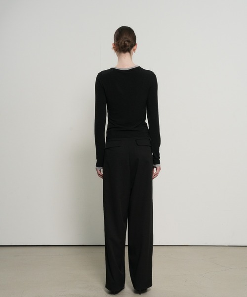 GENERAL IDEA(ジェネラルアイデア)の「GENERAL IDEA/ジェネラルアイディア LAYERED TWIST T-SHIRTS レイヤードツイスト長袖Tシャツ ドッキング 重ね着風 レディース 秋 秋服 2026年秋冬(Tシャツ/カットソー・レディース・チャコール/ブラック・S/M/XL/L)」の15枚目の写真