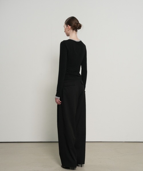 GENERAL IDEA(ジェネラルアイデア)の「GENERAL IDEA/ジェネラルアイディア LAYERED TWIST T-SHIRTS レイヤードツイスト長袖Tシャツ ドッキング 重ね着風 レディース 秋 秋服 2026年秋冬(Tシャツ/カットソー・レディース・チャコール/ブラック・S/M/XL/L)」の14枚目の写真