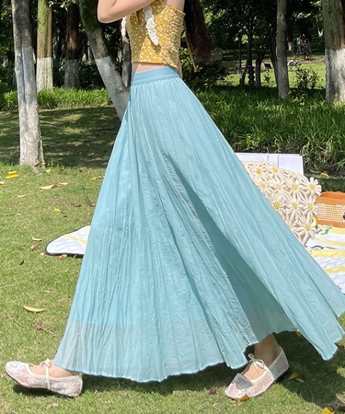 AMAJI(アマジ)の「リネン混 ギャザー アシンメトリー フレアスカート(スカート・レディース・ホワイト/ライトブルー/ベージュ/ブラウン・SMALL/MEDIUM/LARGE/X-LARGE)」の8枚目の写真