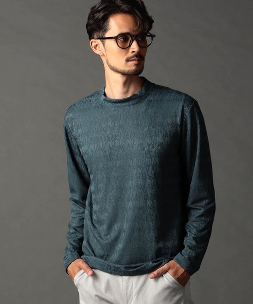 NICOLE CLUB FOR MEN（ニコルクラブフォーメン）の「ミニモックネックカットソー（Tシャツ/カットソー・メンズ・ブルー系/ブラック/シルバーグレー/オフホワイト・LARGE/MEDIUM/X-LARGE）」の4枚目の写真