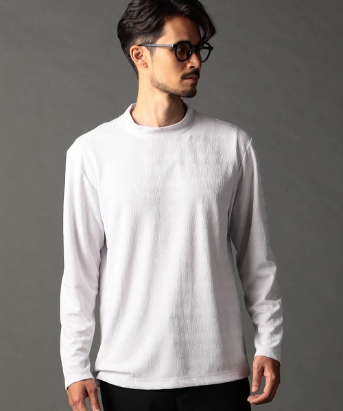 NICOLE CLUB FOR MEN（ニコルクラブフォーメン）の「ミニモックネックカットソー（Tシャツ/カットソー・メンズ・ブルー系/ブラック/シルバーグレー/オフホワイト・LARGE/MEDIUM/X-LARGE）」の3枚目の写真