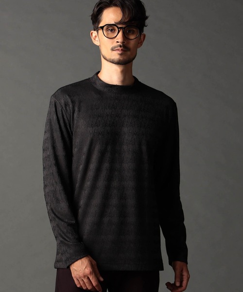 NICOLE CLUB FOR MEN（ニコルクラブフォーメン）の「ミニモックネックカットソー（Tシャツ/カットソー・メンズ・ブルー系/ブラック/シルバーグレー/オフホワイト・LARGE/MEDIUM/X-LARGE）」の2枚目の写真