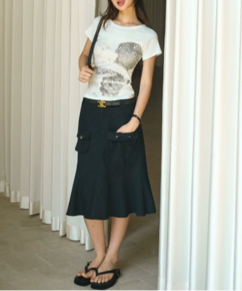 Vipoa(ヴィポア)の「vintage like short T-shirt(Tシャツ/カットソー・レディース・グレー/ホワイト・FREE)」の8枚目の写真
