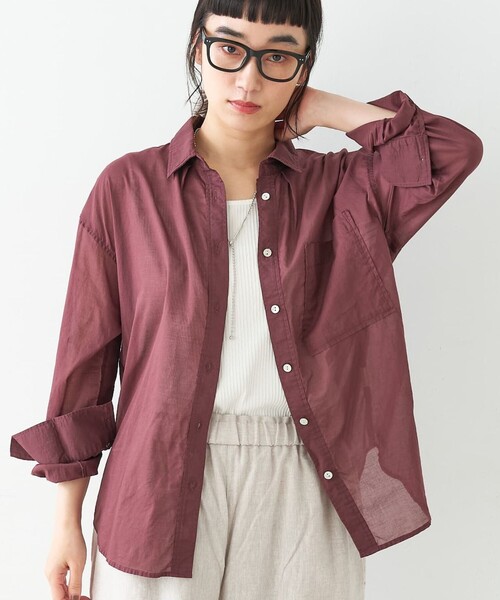 collex（コレックス）の「エアリーローンオーバーシャツ（シャツ/ブラウス・レディース・ブラウン/ベージュ・フリー）」の2枚目の写真