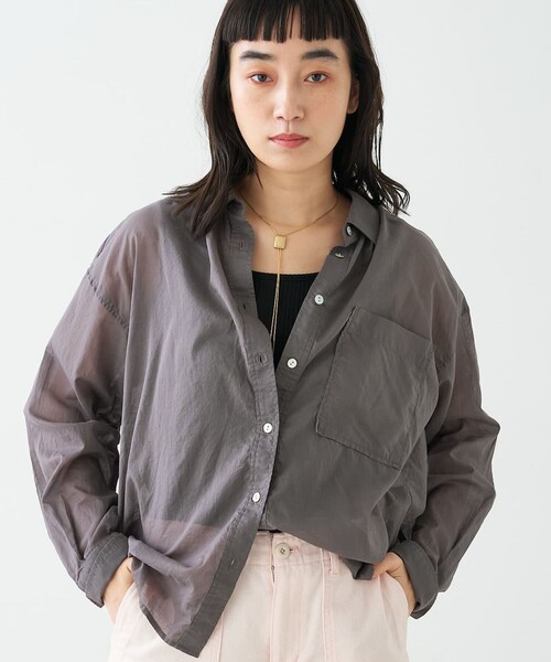 collex(コレックス)の「エアリーローンオーバーシャツ(シャツ/ブラウス・レディース・ブラウン/ベージュ/グレー・フリー)」の2枚目の写真
