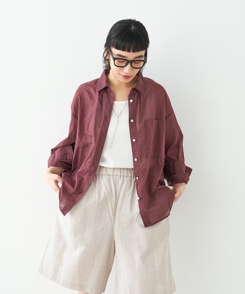 collex（コレックス）の「エアリーローンオーバーシャツ（シャツ/ブラウス・レディース・ブラウン/ベージュ・フリー）」の17枚目の写真