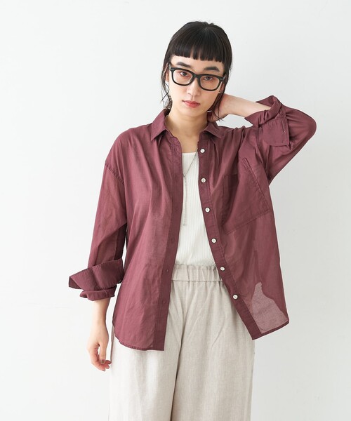 collex（コレックス）の「エアリーローンオーバーシャツ（シャツ/ブラウス・レディース・ブラウン/ベージュ・フリー）」の18枚目の写真