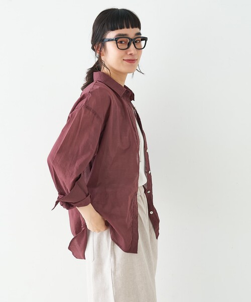 collex（コレックス）の「エアリーローンオーバーシャツ（シャツ/ブラウス・レディース・ブラウン/ベージュ・フリー）」の20枚目の写真