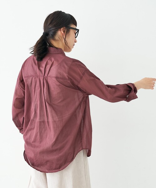 collex(コレックス)の「エアリーローンオーバーシャツ(シャツ/ブラウス・レディース・ブラウン/ベージュ/グレー・フリー)」の14枚目の写真