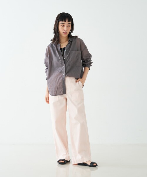 collex(コレックス)の「エアリーローンオーバーシャツ(シャツ/ブラウス・レディース・ブラウン/ベージュ/グレー・フリー)」の16枚目の写真